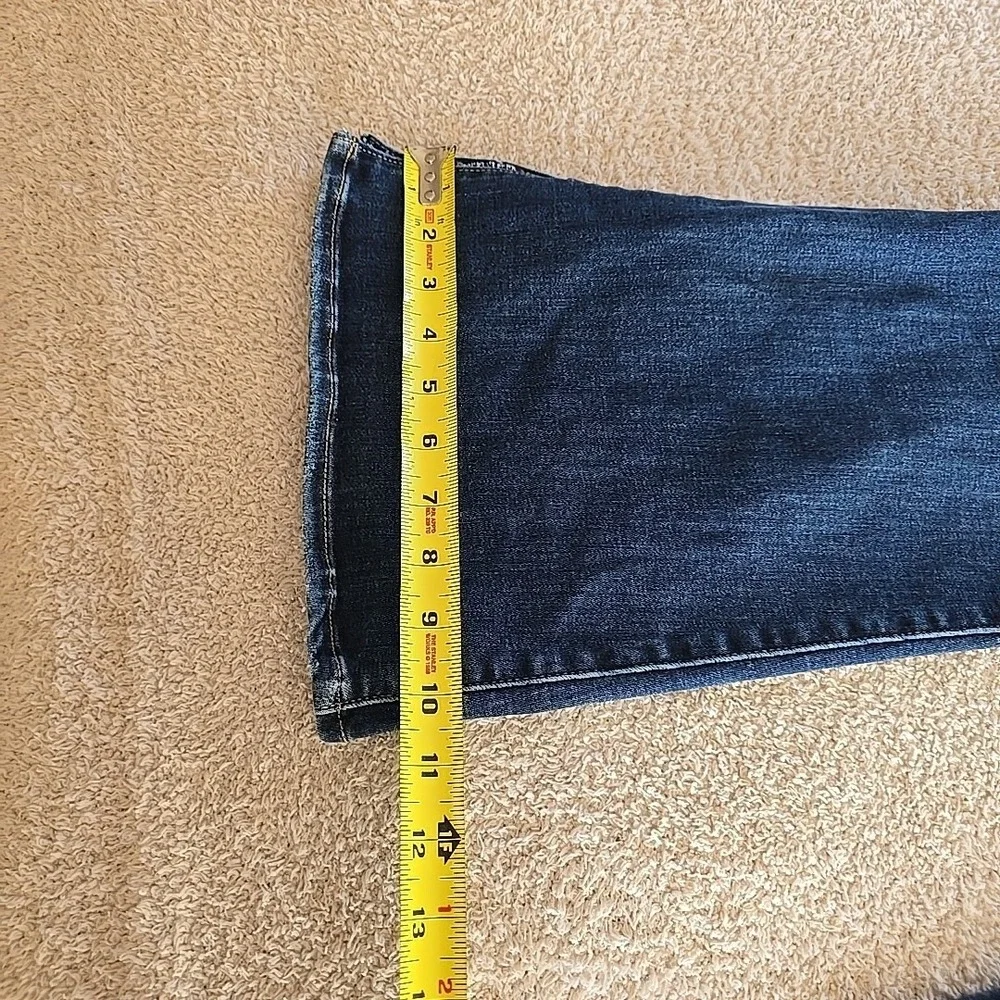 American Eagle Next Level Stretch Super Hi-Rise Flare Dark Wash Denim Jeans Sz 6